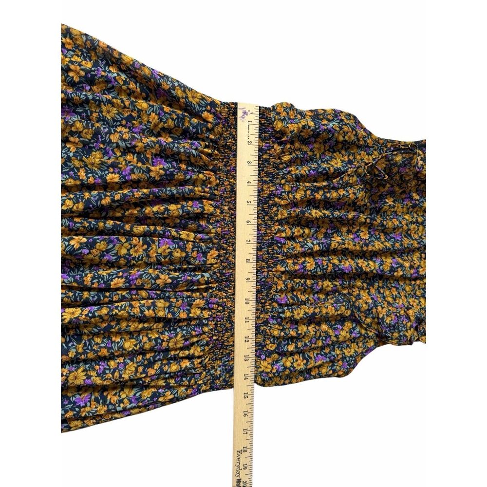 Lulus Midi Dress Evalina NEW Sleeveless Mustard Yellow Floral Print Mock Neck La - Picture 10 of 11